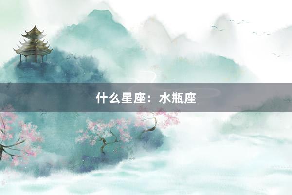 什么星座：水瓶座