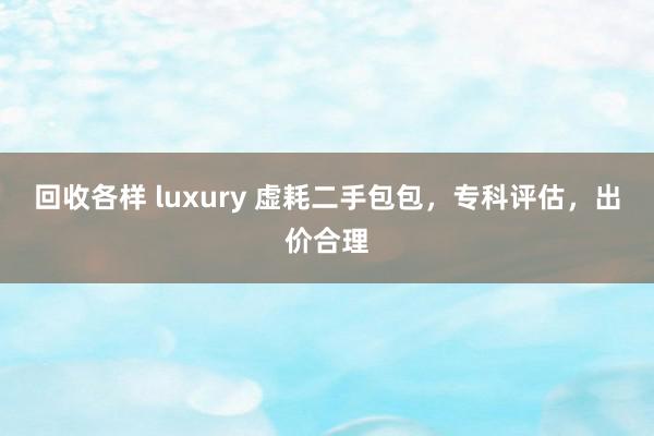 回收各样 luxury 虚耗二手包包，专科评估，出价合理